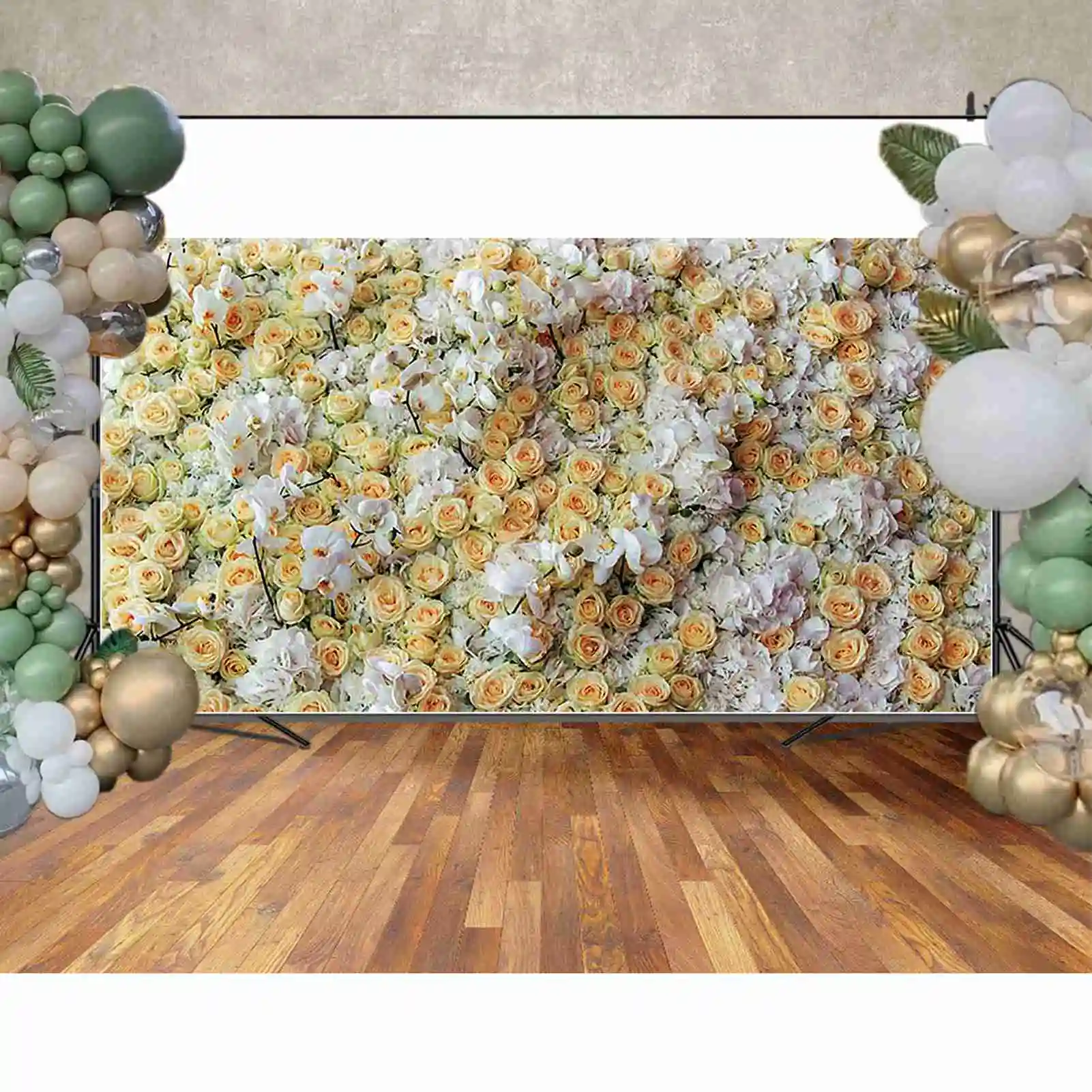 MOON.QG Fondo de cabina de fotos de flores de primavera, pared de hierba verde, decoración de cumpleaños, fondo de estudio fotográfico, accesorios de fotografía de boda