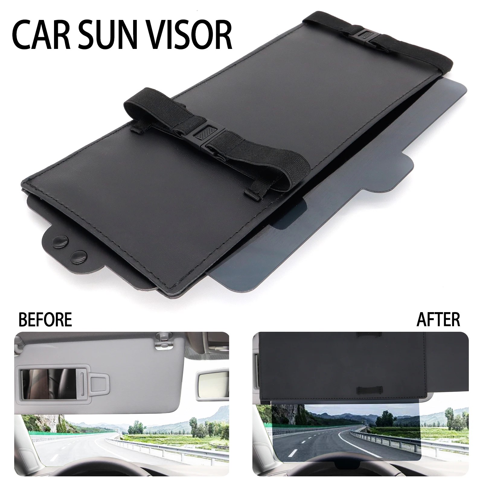 Universal Car Sun Visor Anti Sunlight Dazzling Goggle Day Night Vision Driving Mirror Flexible Clear View Visor Car Accessories