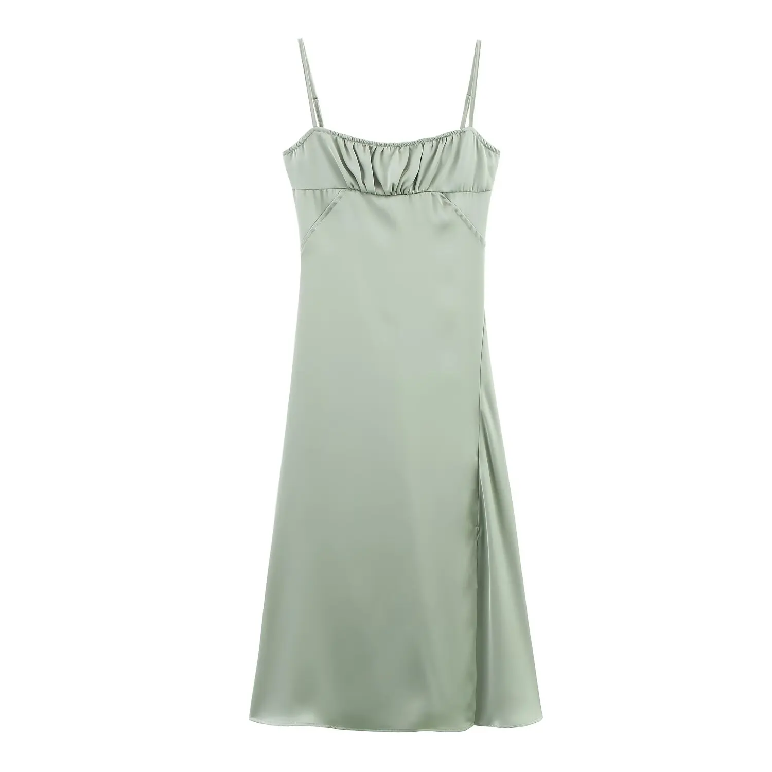 Vestido E de Seda Satin para Mulheres JNLEAOG, Novo Estilo de Primavera, Design de Moda Íntima, Casual de Verão com Ci...