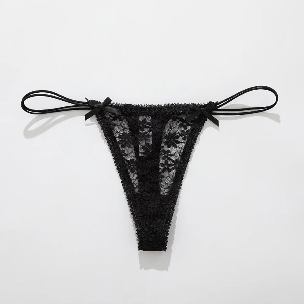 Spitzenbesatz Mädchen Design inspiriert Doppelgürtel G String Sexy Höschen aushöhlen Tanga hochwertige transparente Unterhose Dessous – Detail 15