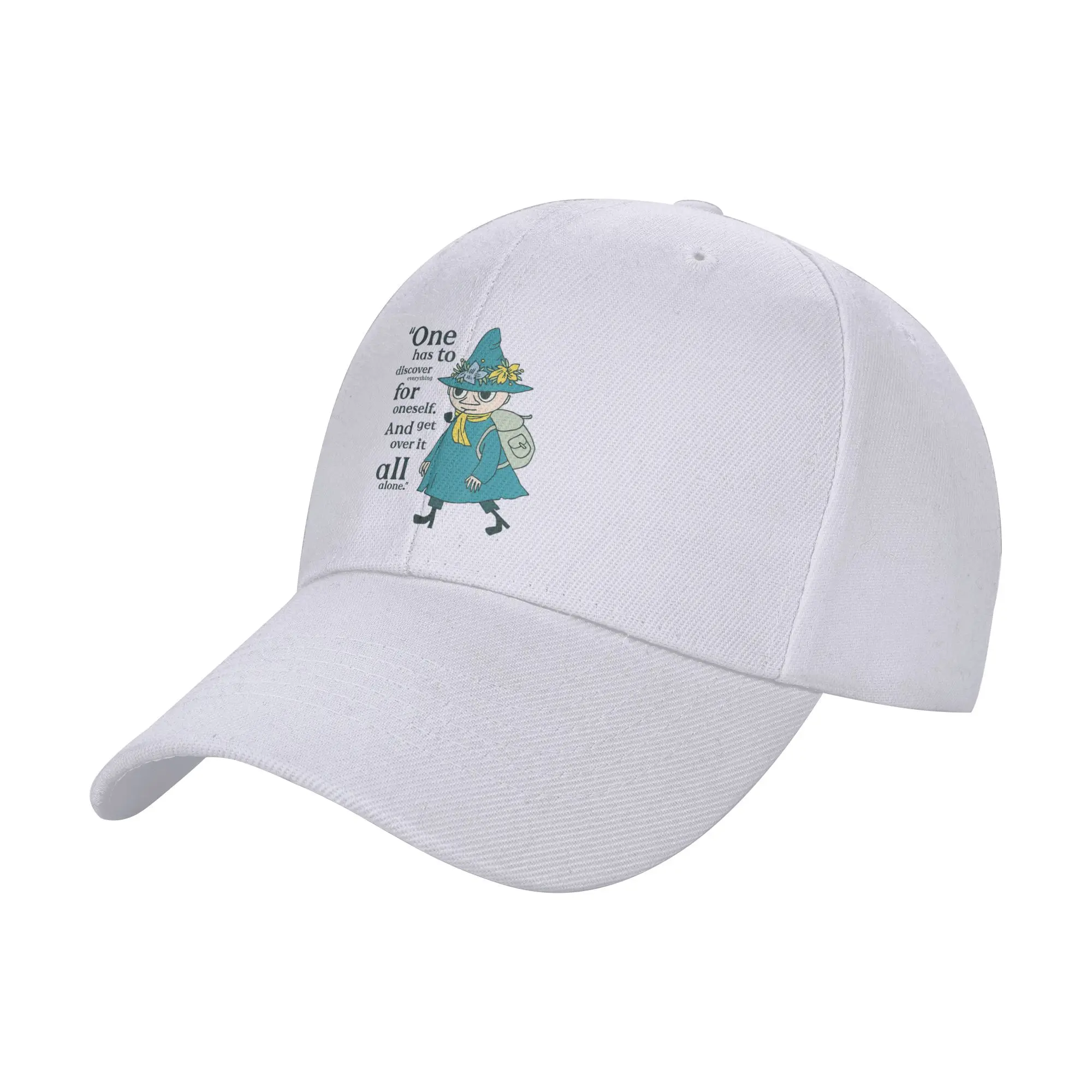 Adult Moomings Discover Moominland Midwinter Snufkin Quote Caps Fashion Baseball Caps Hat Trucker Worker Cap Sports Cap Autumn