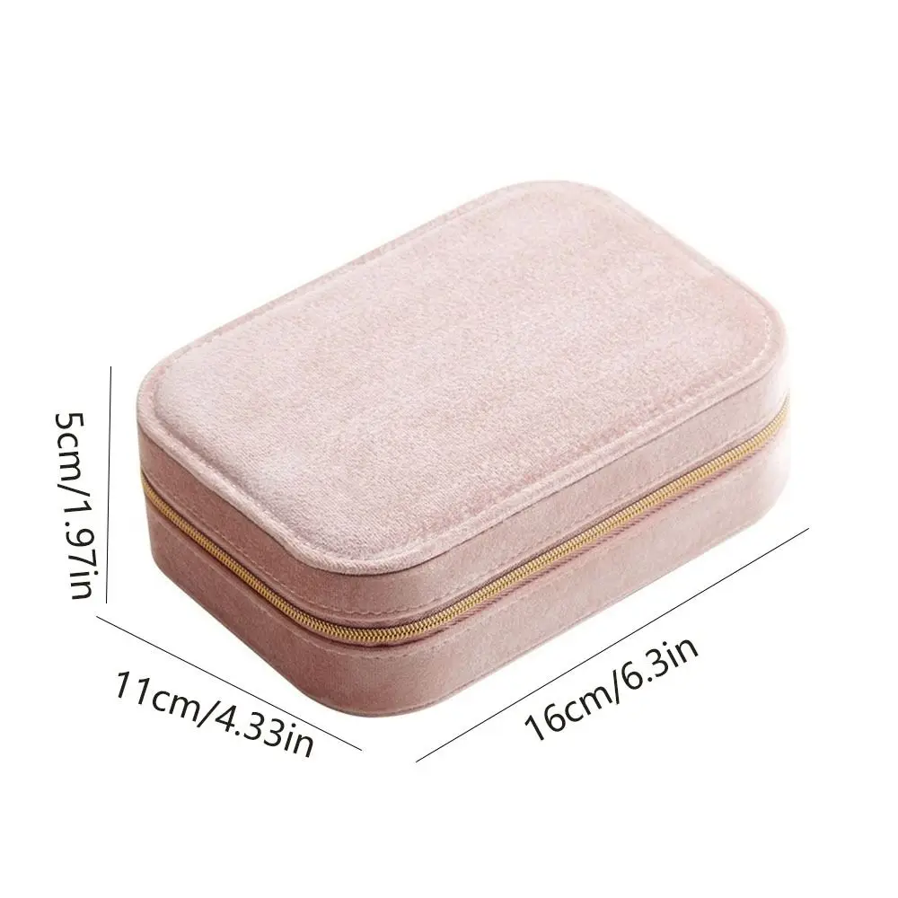 2 Layer Velvet Jewelry Box Rectangle Dustproof Jewelry Gift Displays Box Large Capacity Simple Jewelry Case Girlfriend