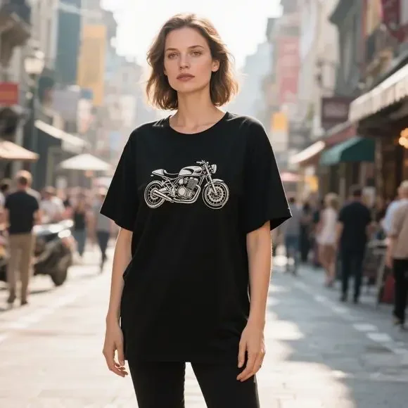

2025 Summer New Round Neck Short Sleeved Men's and Women's Motorcycle Element Rider T-shirt