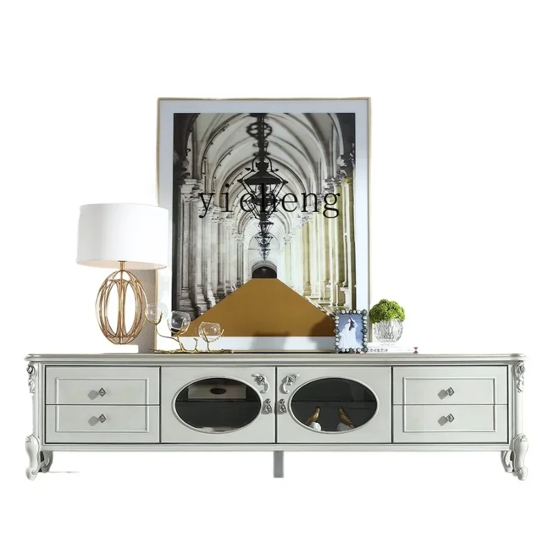 

GZ-i6.3 light luxury solid wood TV cabinet art engraving storage cabinet home accessories living room decoration
