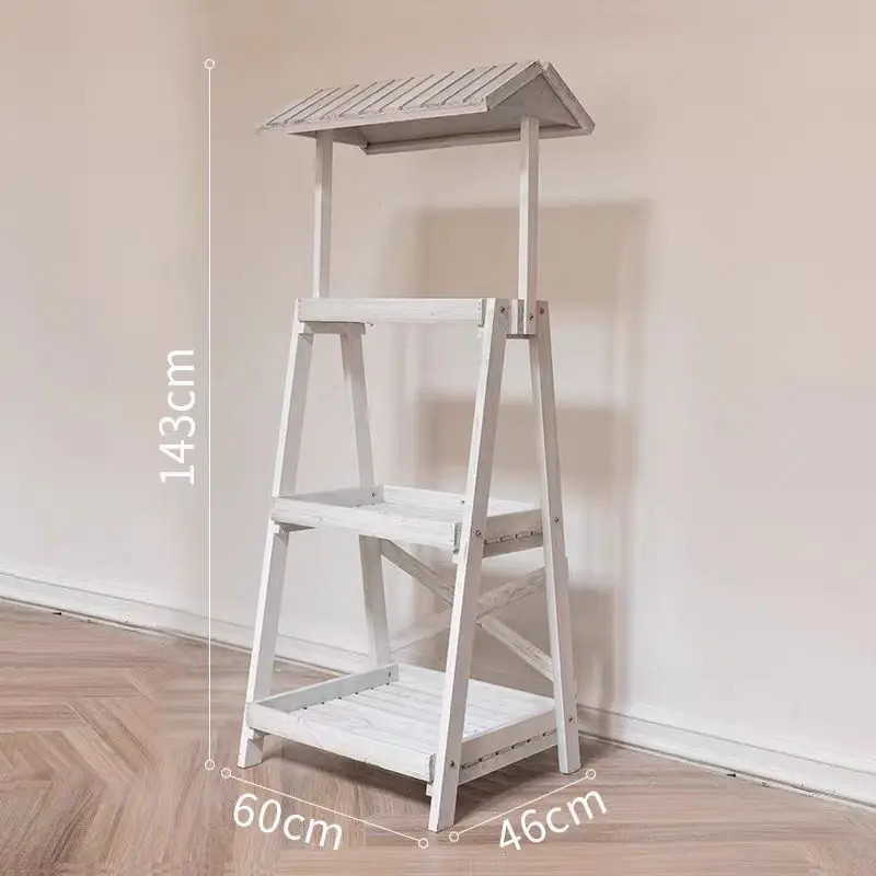 

m Large solid wood flower rack shelf decoration display rack multi-functional retro grocery garden m