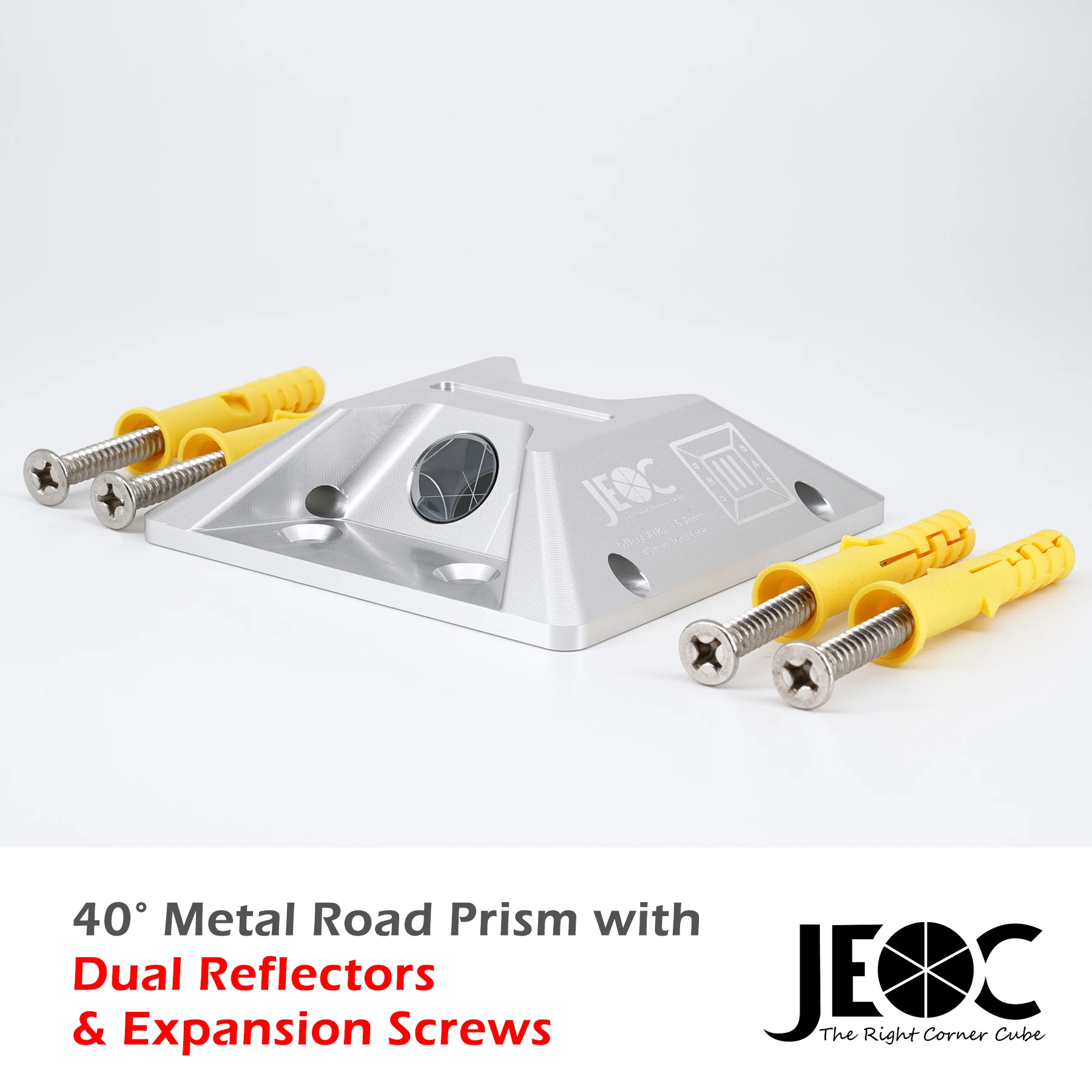 

JEOC 40° Road Monitoring Prism,Cat Eye Prism with Dual Aluminum Coated Reflectors, for Total station