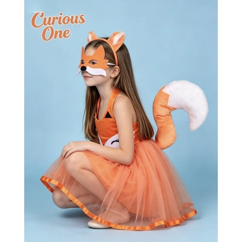

Fox Animal Dress Set Kid Halloween Costume Children Stage Performance Outfit Child Animal Role Play Party Dress Holiday Clothing