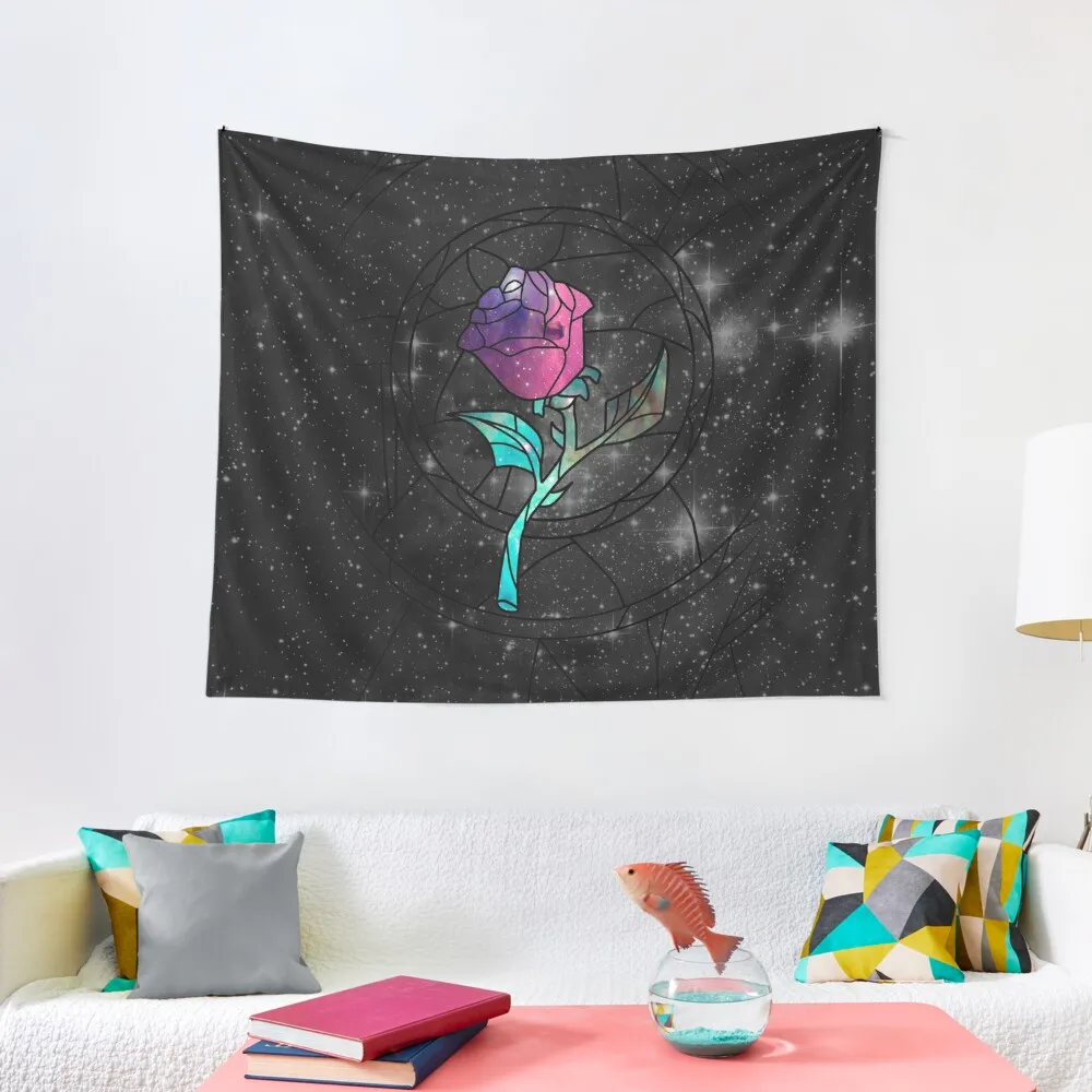 

Stained Glass Rose Galaxy Tapestry Decoration For Home Wall Decorations Wall Tapestries Tapestry