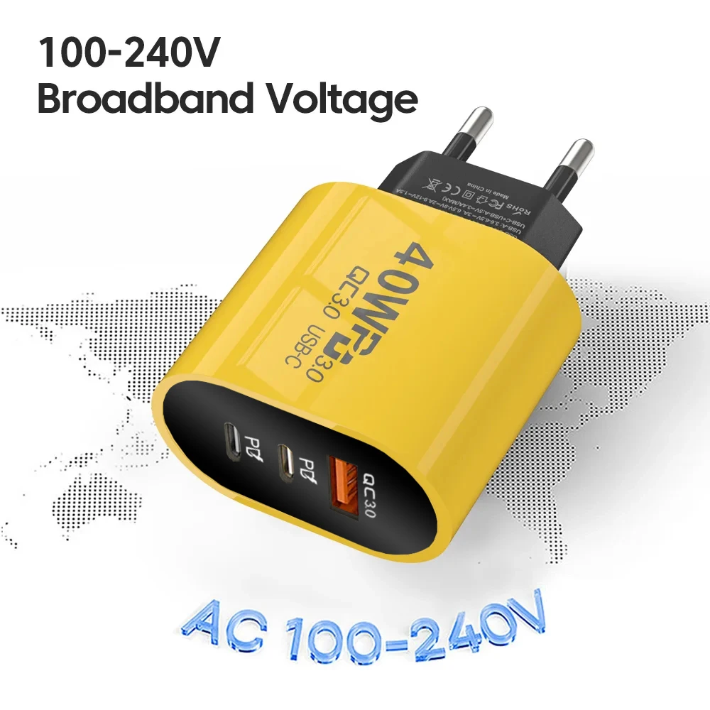 40W USB C Charger Quick Charge 3.0 USB Wall Charger PD Type C Phone Charger Power Adapter For iPhone 14 Xiaomi13 HuaweiSamsung image 3
