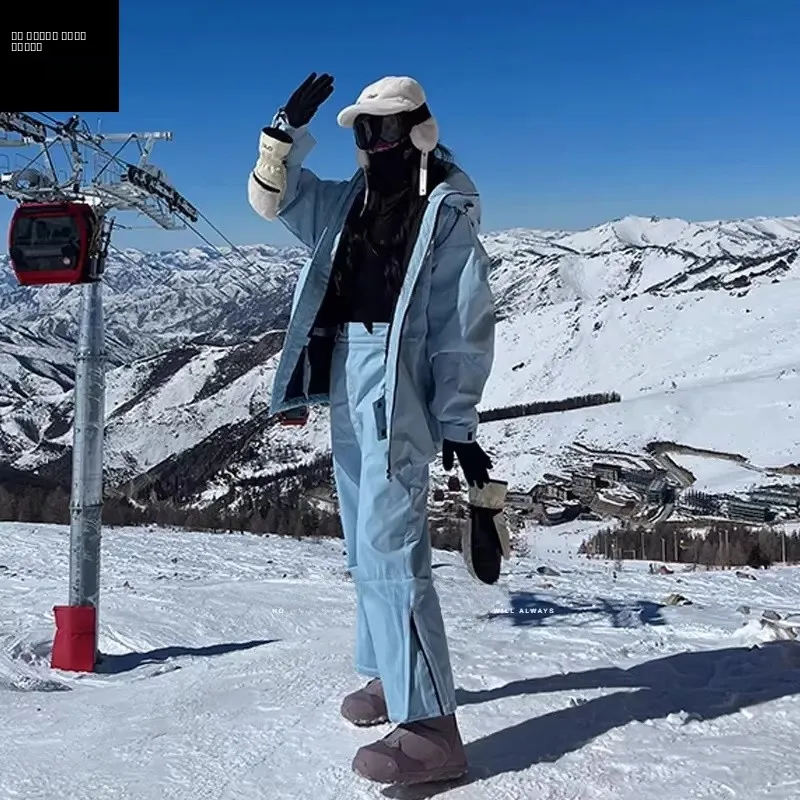 

Tian Blue Functional Snow Ski Pants Men Women Winter Fce Polar Cold Resistant Outdoor Workwear Trousers Waterproof