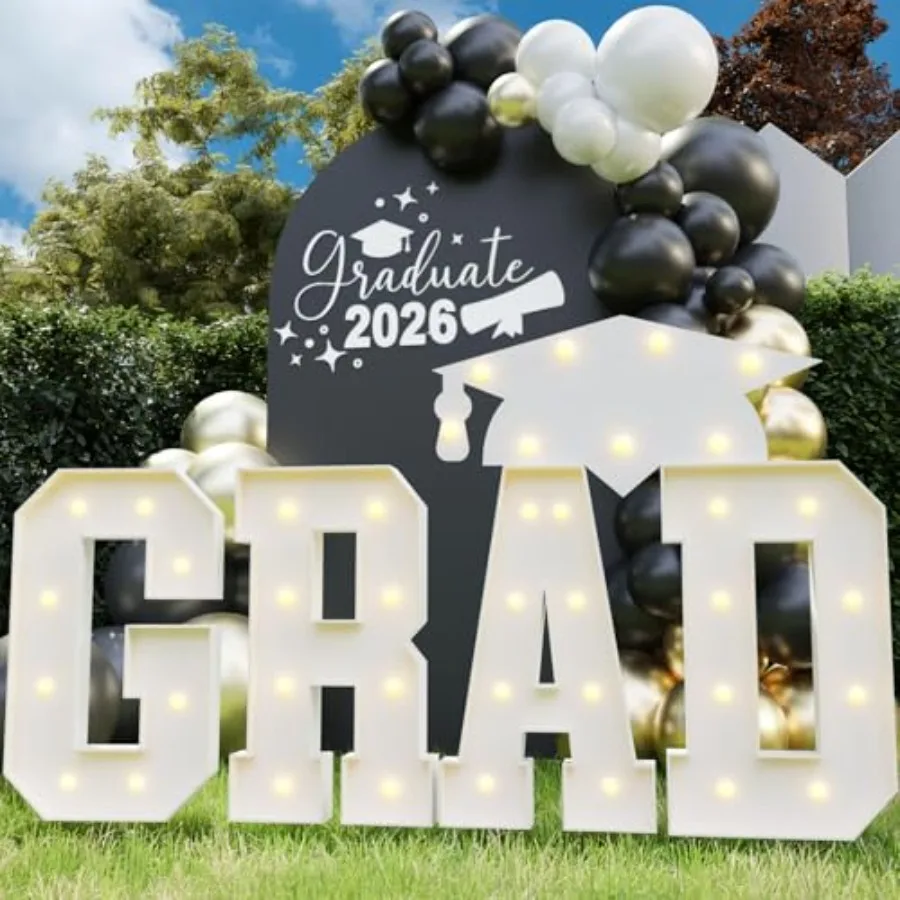 

Graduation Decorations 2026, 2.3FT GRAD Marquee Letters for Graduation Party Decorations, GRAD Light Up Letters Kindergarten Gr