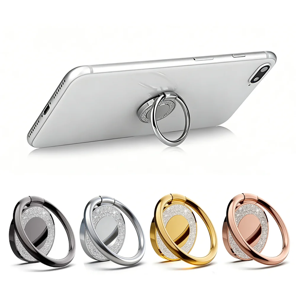 360° Rotatable Metal Ring Phone Holder Universal Round Ring Buckle Phone Stand Compatible with IPhone and Samsung