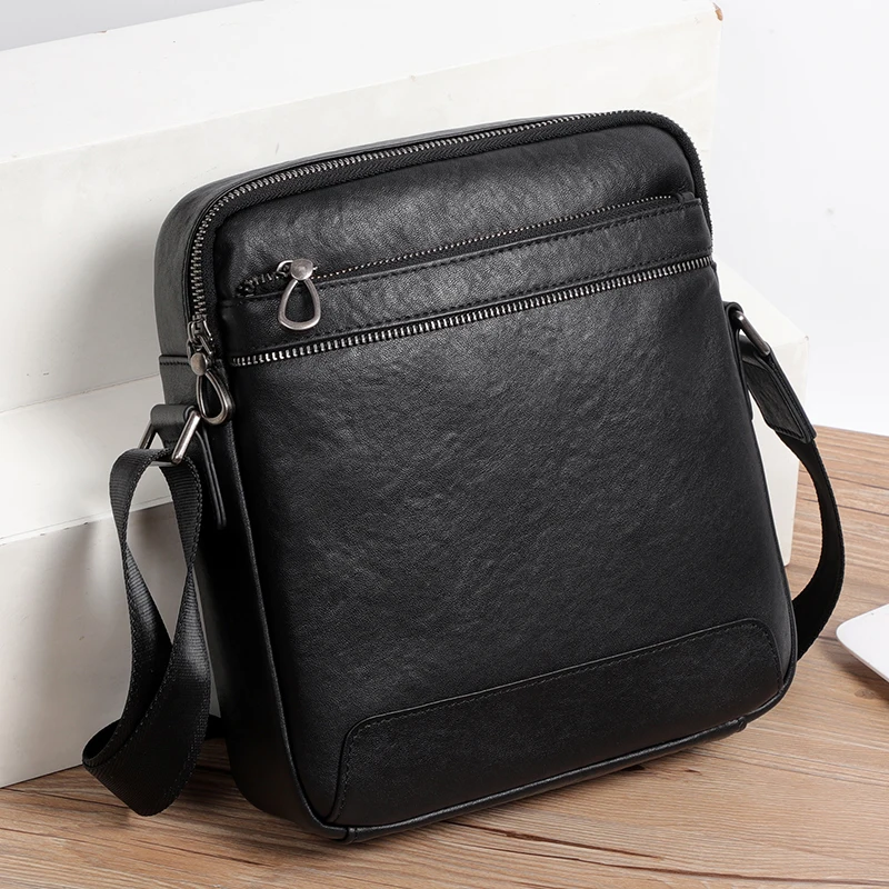 Genuine Leather Men Crossbody Bag Business Small Shoulder Bags For Men Fashion Messenger Bags Bolsa Masculina Flap