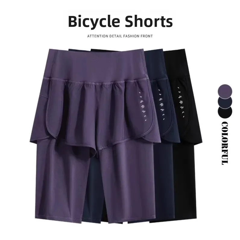 

High Waist Yoga orts Women's Fitn Running Pants Breathable Nine Points Pants Cycling Sportswear Prevent Exposure