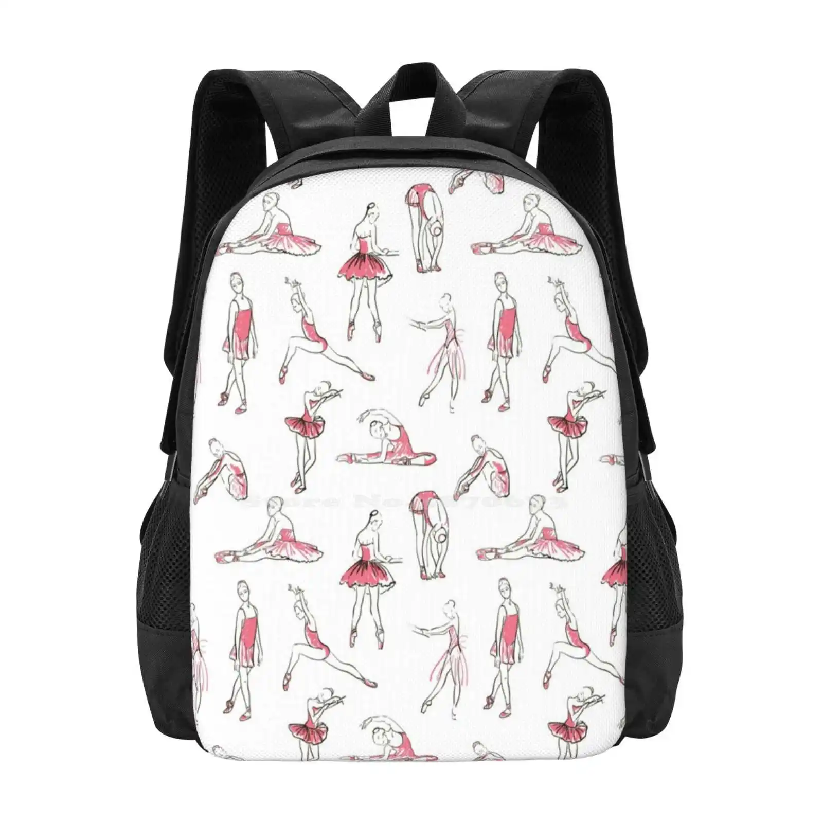 Mochila De bailarina de pie en una Pose para mujer, patrón sin costuras, bolsos de moda, Vector de bailarina de Ballet, hermosa actuación, gran oferta