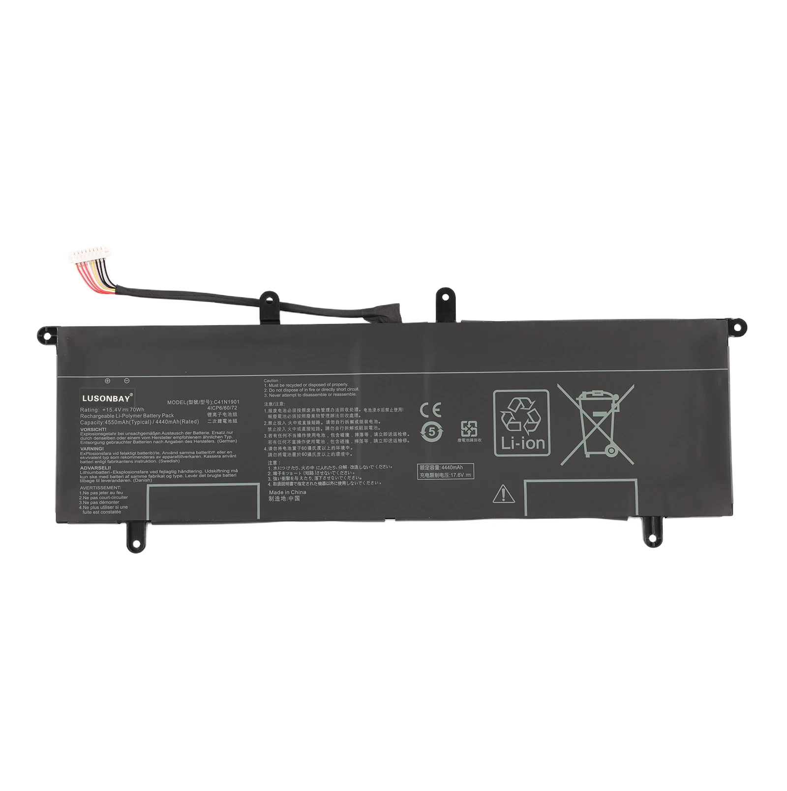 LUNSONBAY C41N1901 Replacement Battery For ASUS ZenBook Duo UX481FA UX481FL UX481F UX481FLY UX4000F UX4000FL 0B200-03520000 70WH