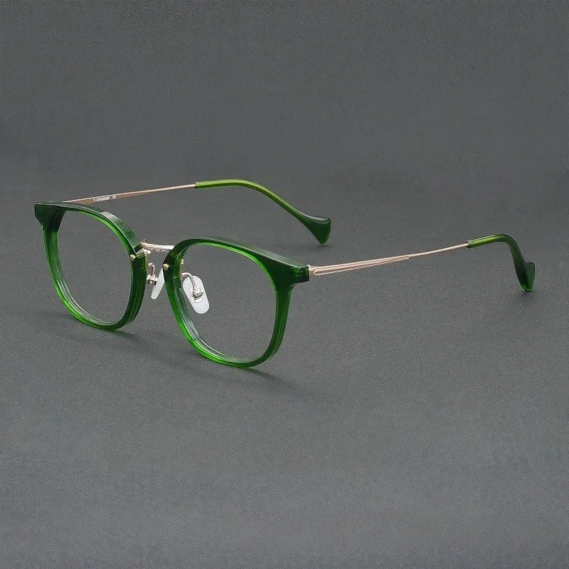 

Japanese Handmade Titanium Vintage Glasses Frame Women's OTW6019 Retro Acetate Men Prescription Myopia for Round Reading Eyewear