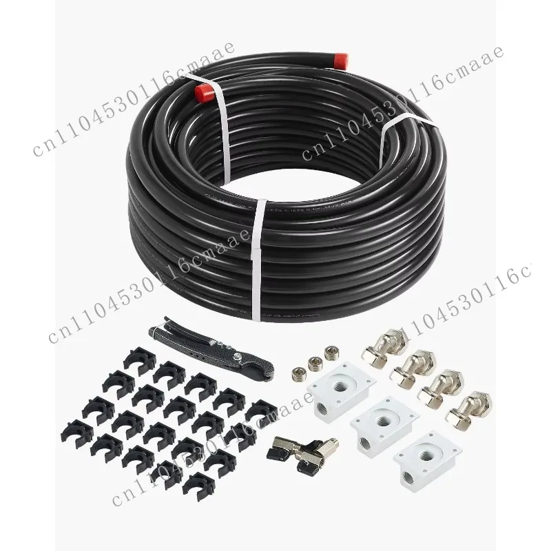 100Ft x 3/4 Air Compressor Duct Kit, Aluminum Pneumatic Components, Compressed Air Duct System, Leak Proof