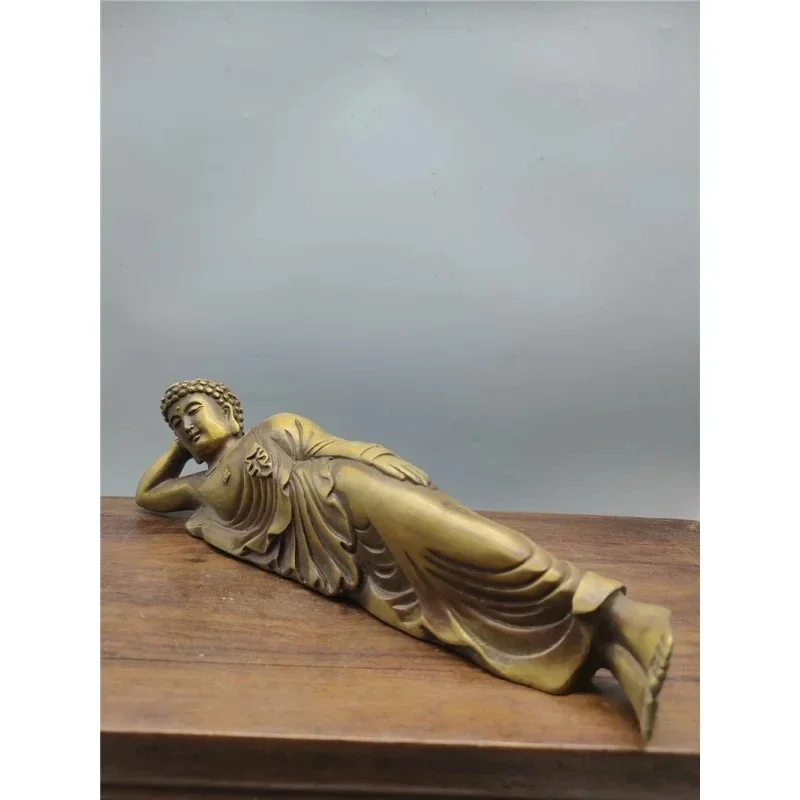 Wholesale Bronze Crafts Antique Old Desktop Decoration Lying Buddha Brass Collection