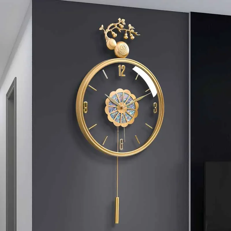 Bedroom Luxury Wall Clock Design Art Cute Pendulum Golden Korean Wall Clock Large Girls Hands Horloge Murale Home Furniture