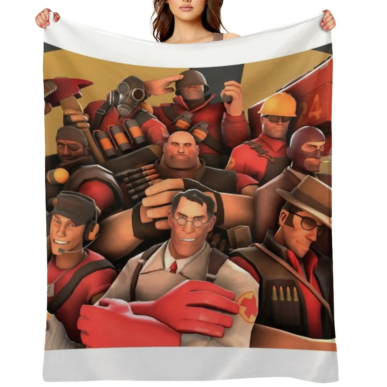 

Team Fortress 2 Poster Art Throw Blanket warm winter Comforter valentine gift ideas Decorative Sofa Blankets