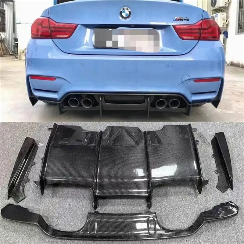 

For BMW M3 M4 2014 2015 2016 2017 2018 ReaI Carbon Fiber Bumper Rear Lip Spoiler Kit