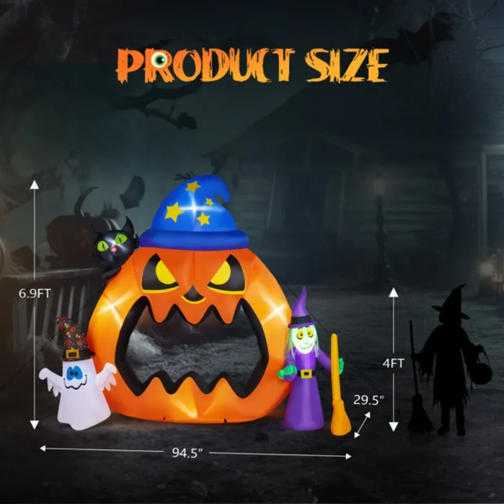 6.9ft Photo Pumpkin Combo 5pcs LED lights plus 1pcs RGB lights Halloween Inflatable Decoration Pumpkin  Halloween Decoration