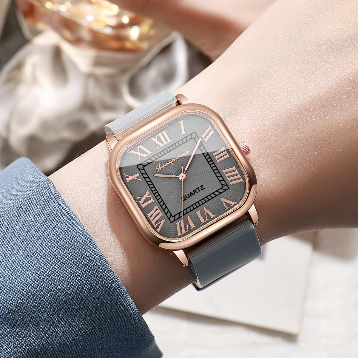 Fashion Square Women Watches Casual Silicone Band Roma Dial Quartz Wristwatch For Ladies Clock Reloj Mujer image 3