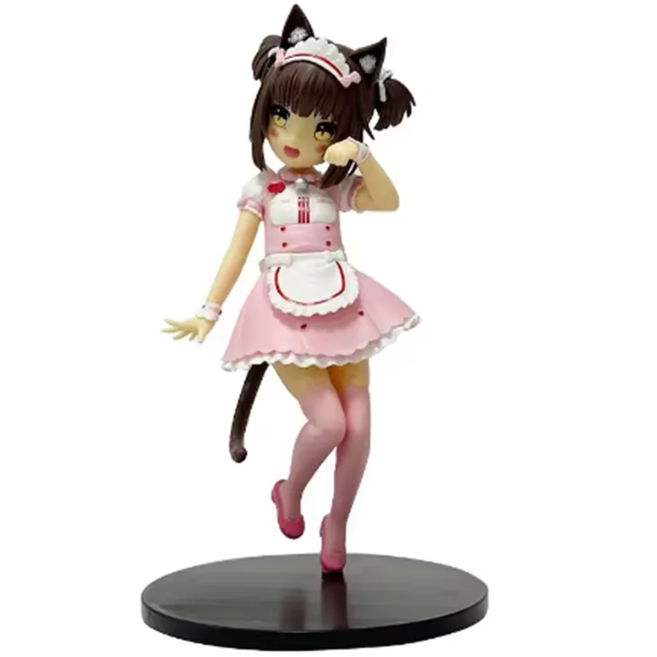 18cm nekopara anime figura kawaii menina chocolate figura de ação bonito empregada baunilha estatueta pvc coleção modelo boneca brinquedos presentes
