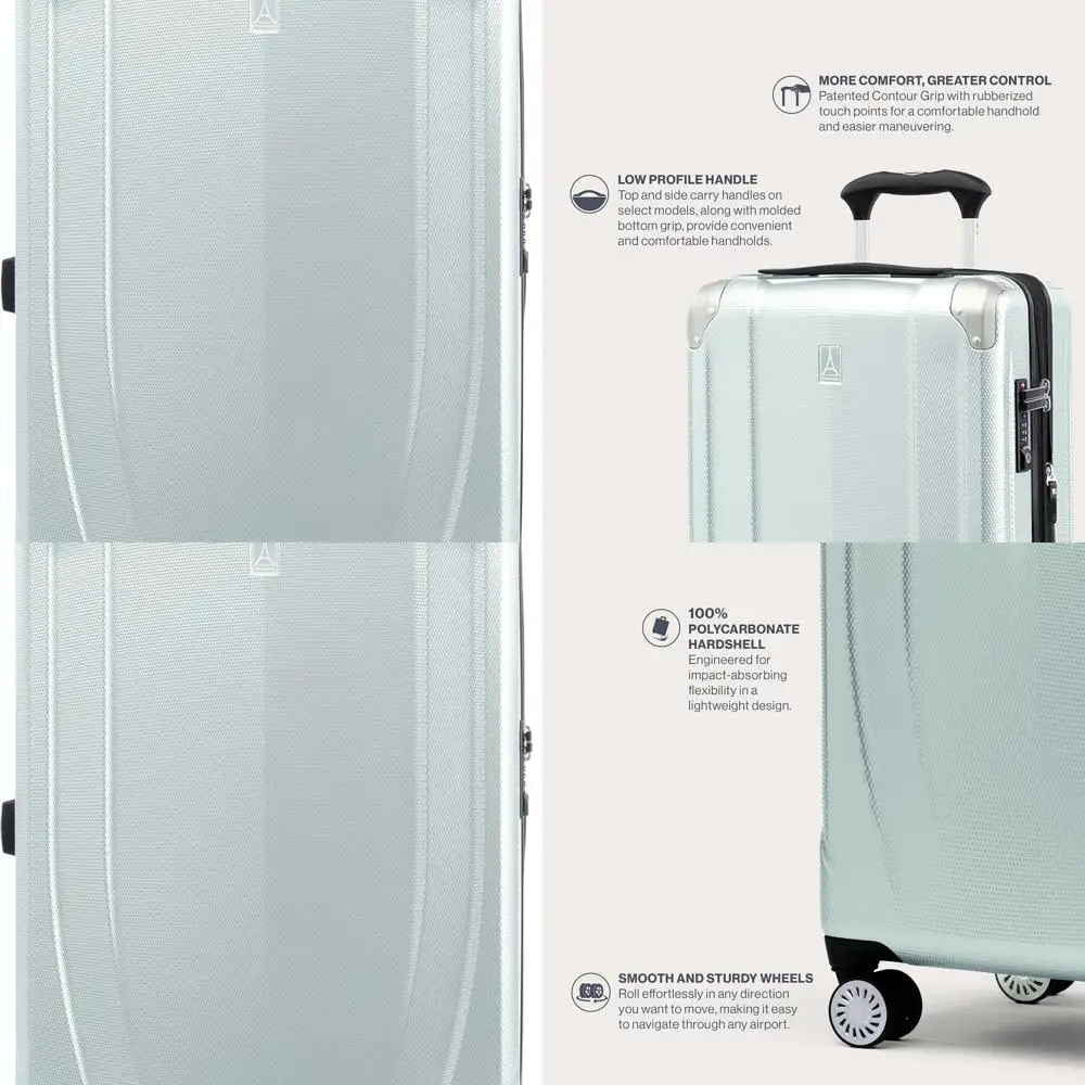 حقيبة أمتعة دوارة صلبة قابلة للتوسيع، 8 عجلات، خفيفة الوزن، رمادي سحابي، حقيبة كبيرة مقاس 28 بوصة #1