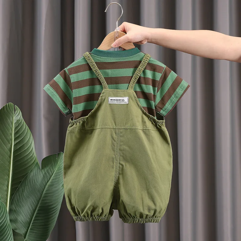 New Summer Baby Boys Clothes Suit Children Casual Striped T-Shirt Shorts 2Pcs/Set Infant Outfits Toddler Costume Kids Tracksuits