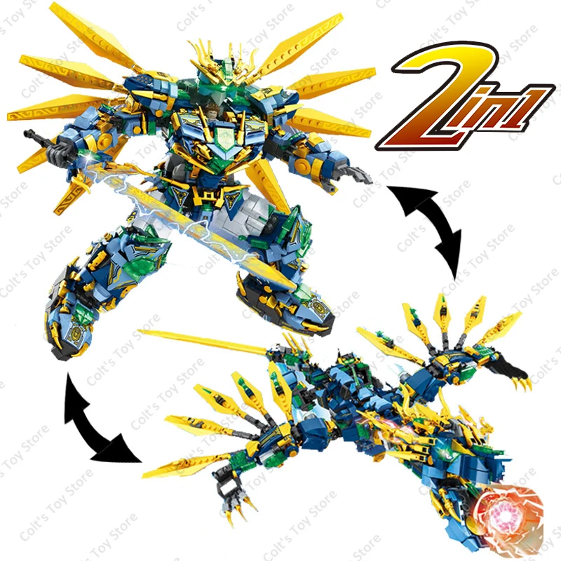 New Ninja 2in1 Blue Mech Robot Legendary Dragon Model Zane Cole Action Figure Building Blocks Sets Bricks DIY Kids Toys Gifts