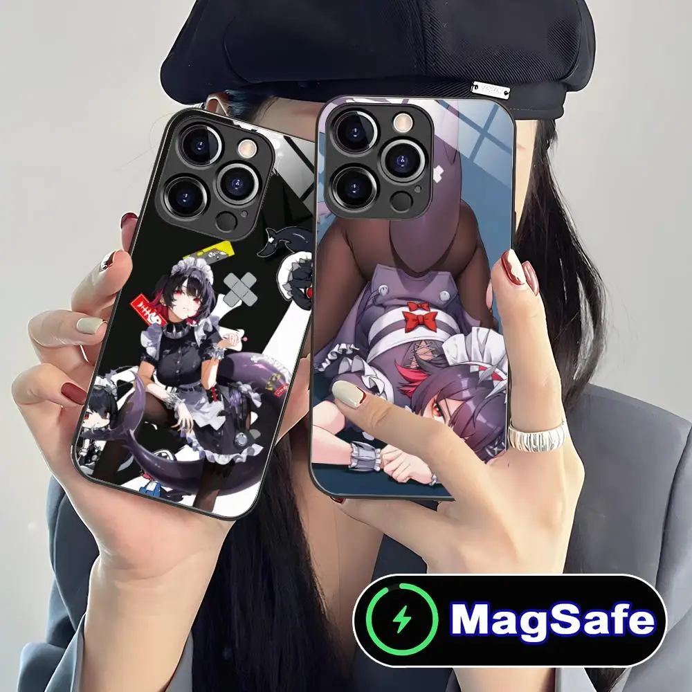 

Zenless Zone Zero Ellen Joe Phone Case for iPhone 16 15 14 13 12 11 Pro Max Plus Mini MagSafe Glass Colour Protective Pretty