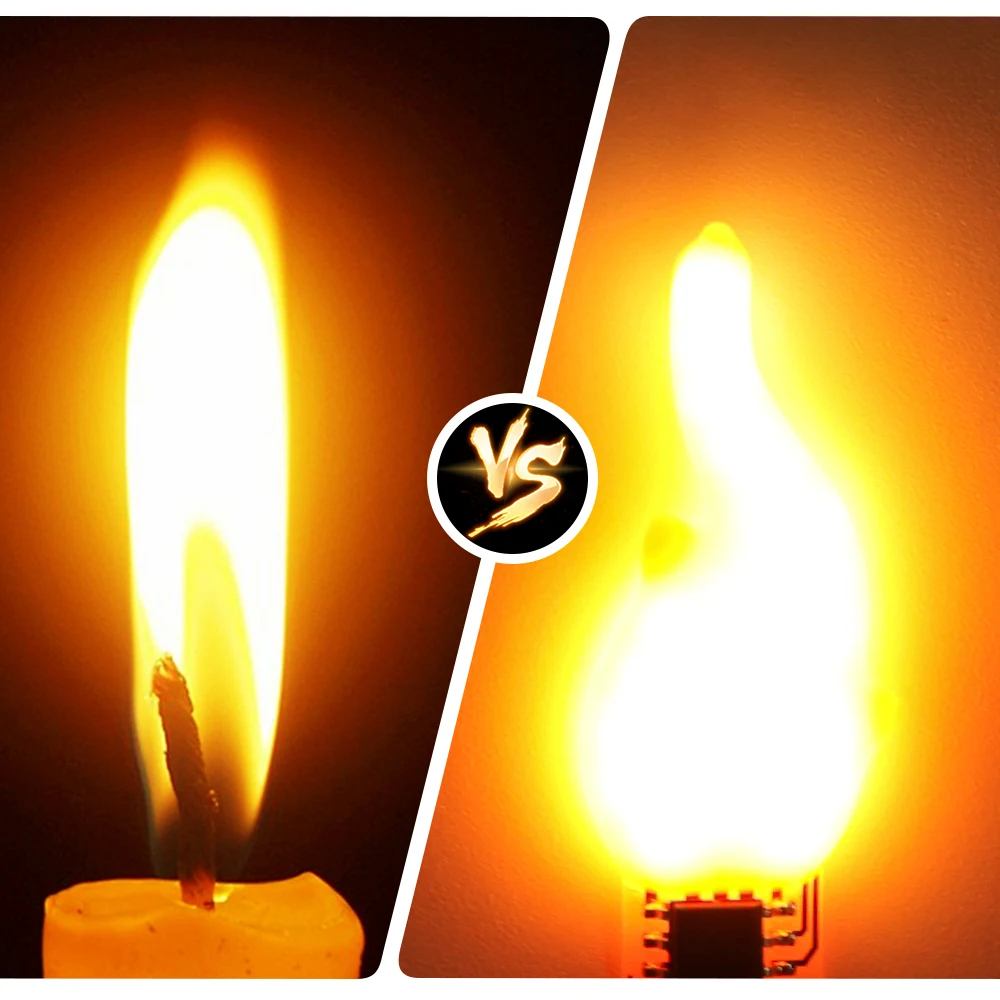 Fire Flame Shape LED Wick for Candle Lamp Barn Lantern Twinkle Lights DC3V 1800K