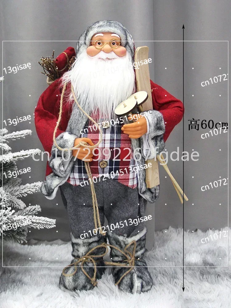 Christmas Decorations, Santa Claus Decorations, Scene Decorations, Red Elderly Figures, Standing Elderly Toys