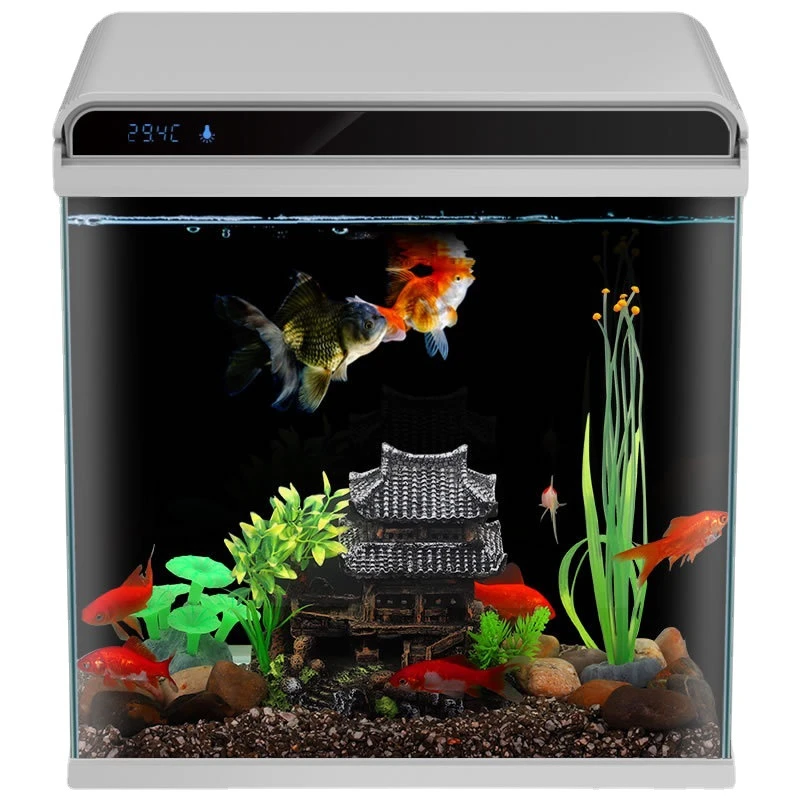 Sistema de Filtro Trasero de Vidrio Ultra Blanco Personalizado ST, Acuario Rectangular Moderno y Ecológico de 220v, Opciones de Varios Tamaños