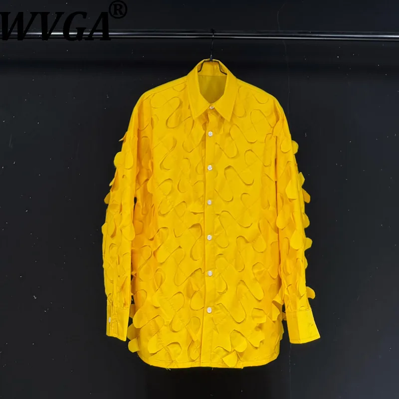 

WVGA Весна Осень Новый Мужской Tide High Street Плиссированная Модная Рубашка С Длинным Рукавом Нишевые Шикарные Повседневные Топы с Отложным Воротником Ins W12811