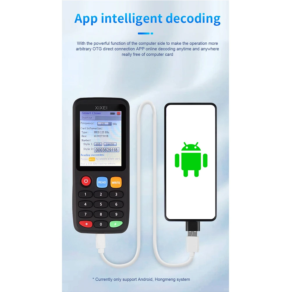 New Nfc Smart Chip Reader X7 Android RFID Id Ic Card Copier Ntag215 13.56mhz Tag Copy 125khz Badge Token Clone Duplicator