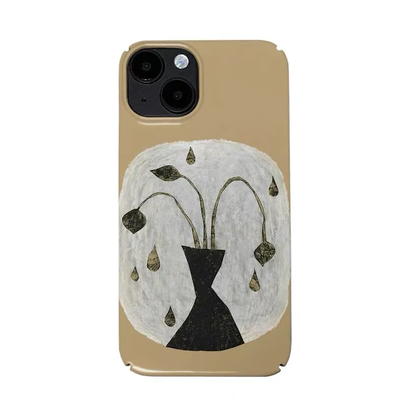 

Ins Korean Vintage Yellow Vase Phone Case for IPHONE 17 Air 16E 15 PROMAX 14 Plus 13 12 MINI 11PRO 16Plus XR Acrylic Phone Cover