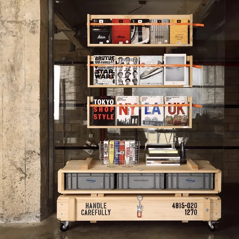 Wall-mounted Magazine Racks Camping-style Nordic Wooden Magazine Racks Living Room Storage Office Furniture Das Magazin ZY40ZZJ