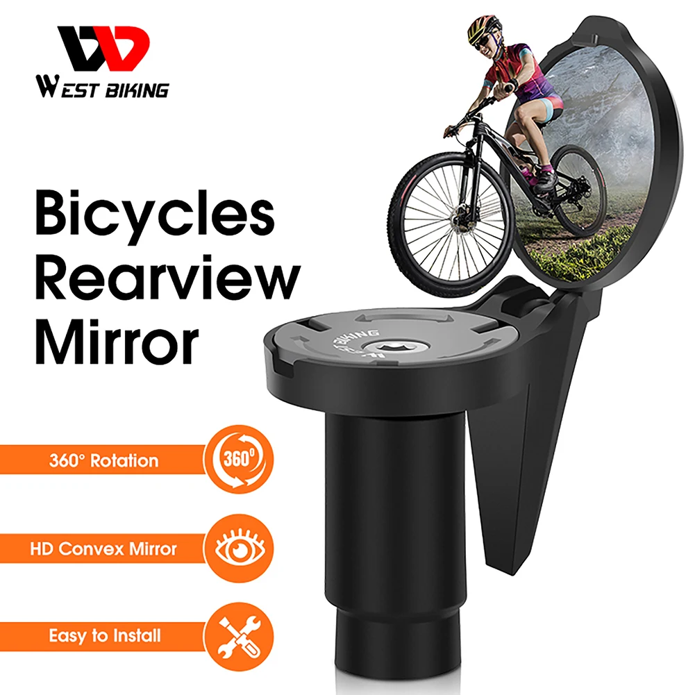 Cycling Rearview Mirror Convex Adjustable MTB Bike Rearview Mirror Clear Handlebar End Portable Accessories for Outdoor Sport