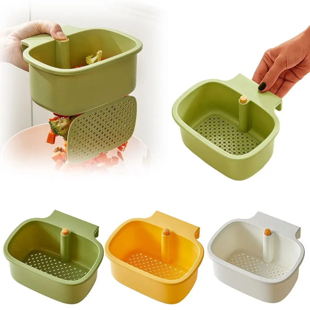 Push-type Sink Filter Hanging Basket One-touch Opening and Closing Large Capacity Filter Basket Versatile Sink Storage Rack