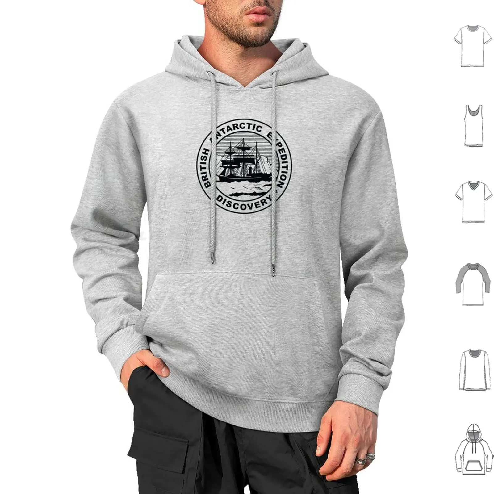 Emblem Hoodies Long Sleeve History Antarctic Polar Exploration South Pole Adventure British Expedition