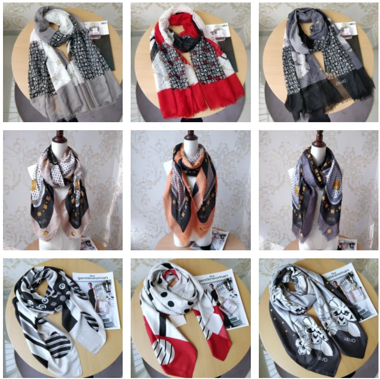 Foreign Trade Italy liu.jo Versatile Print Style Tourism Photography Fashion Shawl Scarf Shade Decoration Multi Purpose