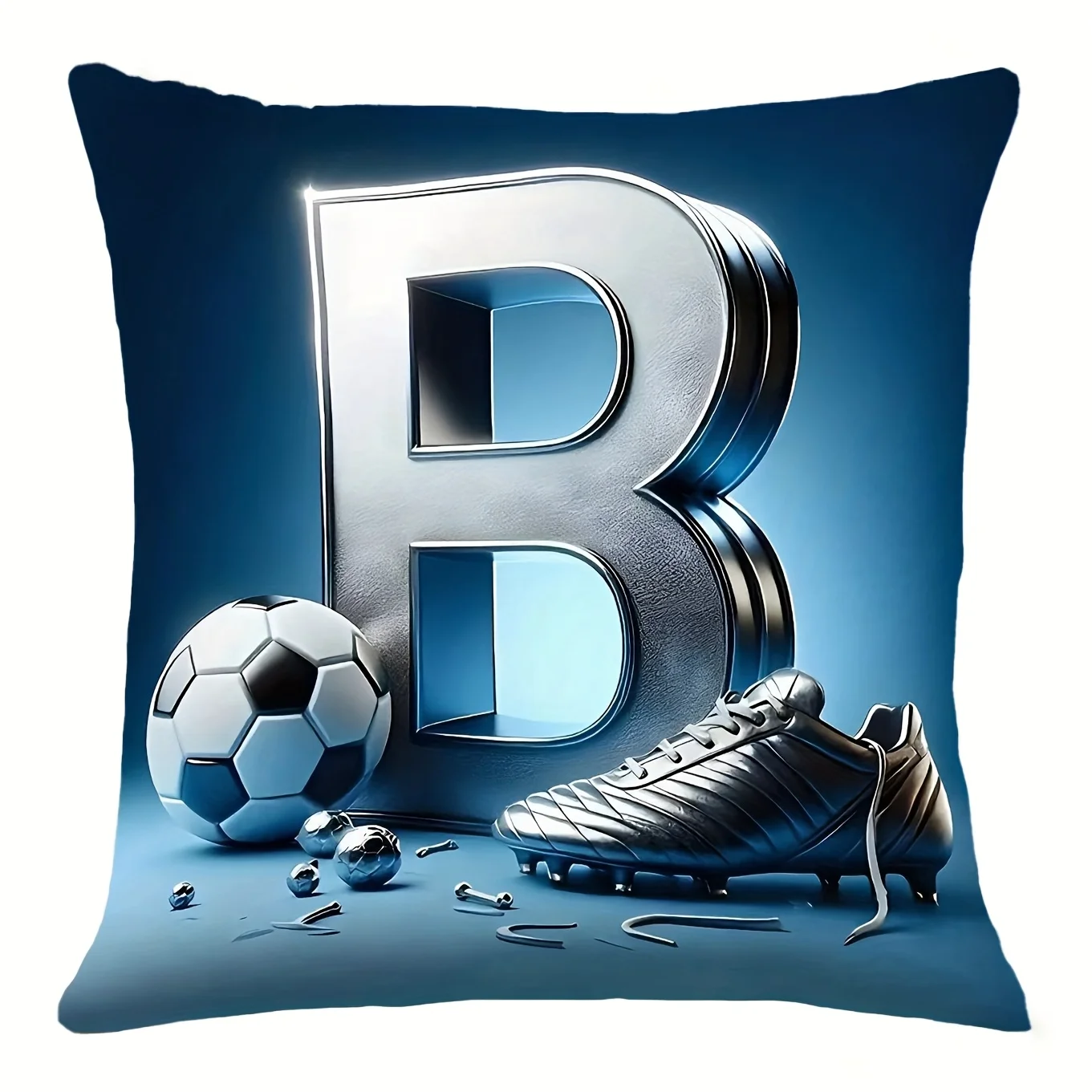 VIKAMA Classic Football Cushion Cover Peach Velvet Double-Sided Printed Pillowcase Bedroom Sofa Cushion Cover Home Decor
