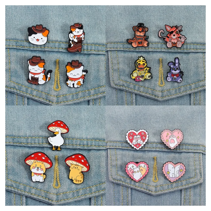 Entzückende Katzen-Emaille-Anstecknadeln, Cartoon-Accessoire zum Aufhellen Ihres Outfit, perfekte Geschenkidee, Broschen, Anstecknadel, Schmuck für Katzenliebhaber