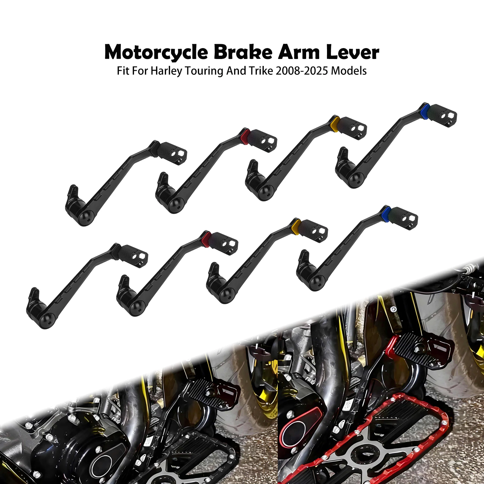 Motorcycle Brake Arm Lever Peg For Harley Touring Road Street Electra Glide FLHR Ultra Trike 2008-2013 14-2025 Brake Lever Pedal