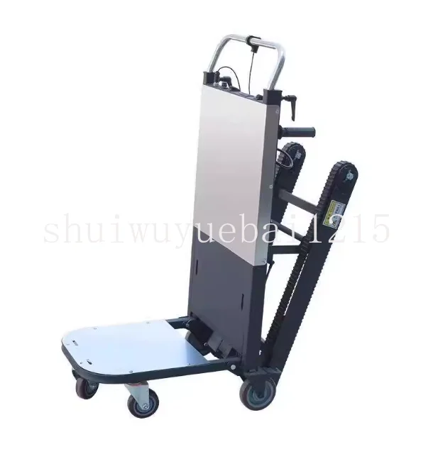 150kg Electric Stair Climbing Cart - Foldable Crawler Truck w/ 500W Motor & Rubber Tracks for Heavy Load Transport