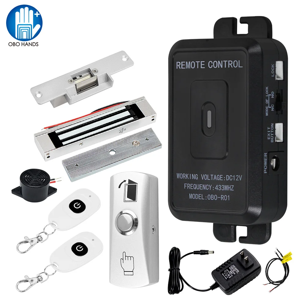 2023 NEW Access Control Kit Home Security System Wireless Remote Control Unlock Door Opener Electric Locks DC12V Electromagnetic