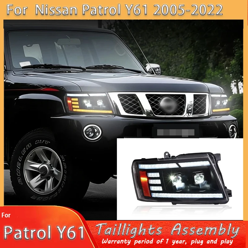 Car Lights For Nissan Patrol Y61 LED Headlights 2005-2022 LED Projetor Headlamp Daytime Running Light Automotive Accessories